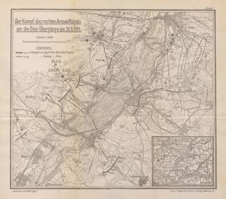 Carte des combats menés pour la traversée de l'Oise par les troupes allemandes le 30 août