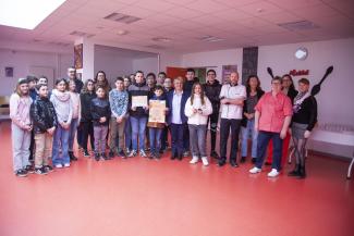 Remise du trophée zéro gaspi au collège de Marle