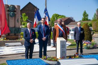 Inauguration de la borne Aisne Terre de Mémoire à Bohain