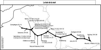 Le trajet du "Train de la mort" du 2 juillet 1944