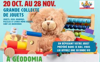 affiche collecte de jouets Geodomia 2025