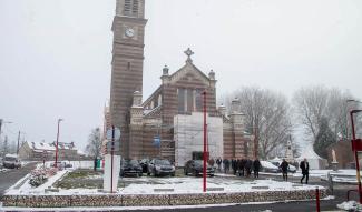 Inauguration de l'aménagement du parvis de l'église Sainte-Grimonie - La Capelle ©CD02