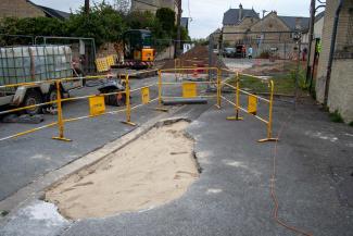 Effondrement de la chaussee a Chavigny
