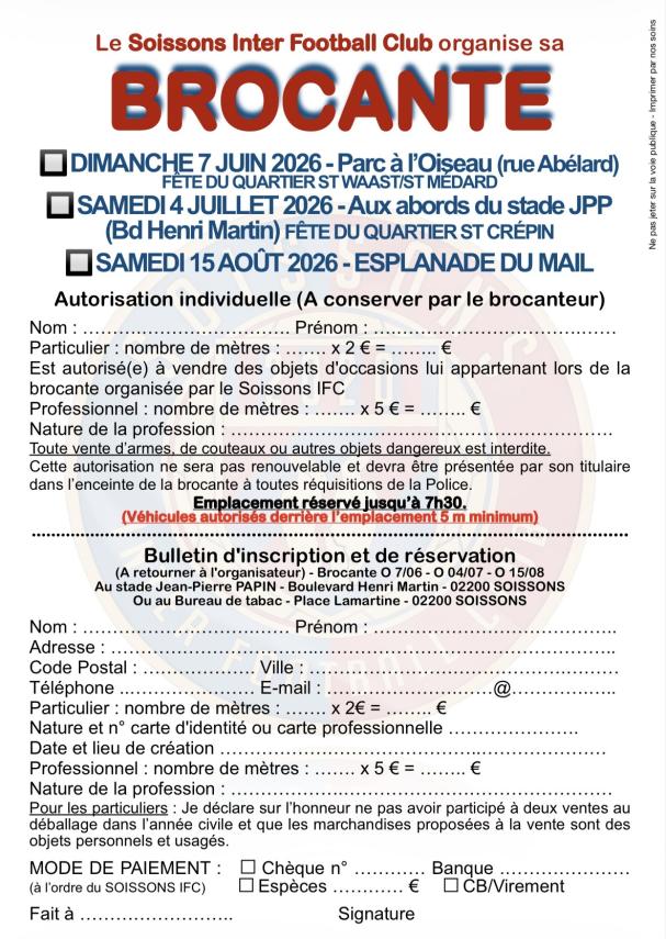 bulletin réservation