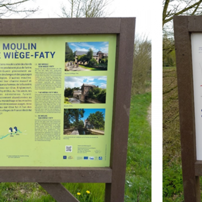 Panneaux d'interprétation et d'informations touristiques Romery-Wiège-Faty ©CD02